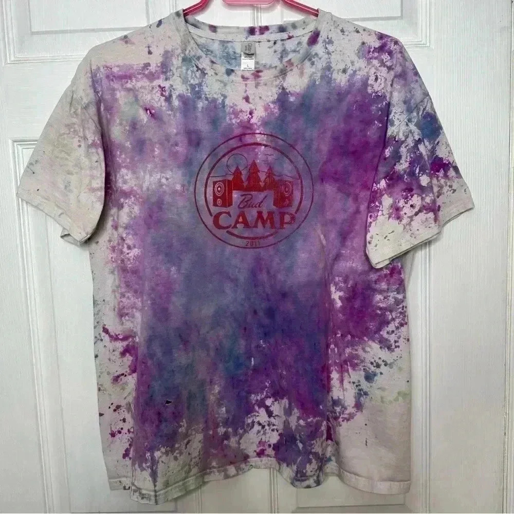 Bud Camp T-Shirt Tie Dye Size Large